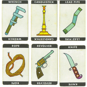 clue weapons cards